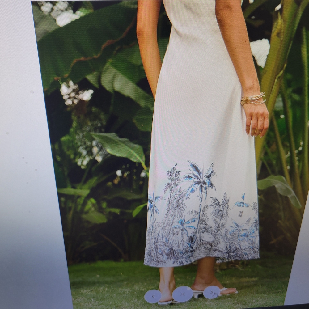 Commense White and Blue Maxi Dress - Picture 9 of 10